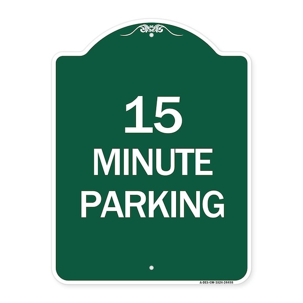 2 Hour Parking-Parking for Customers Only, Green & White Aluminum Sign, 18" x 24", GW-1824-24498